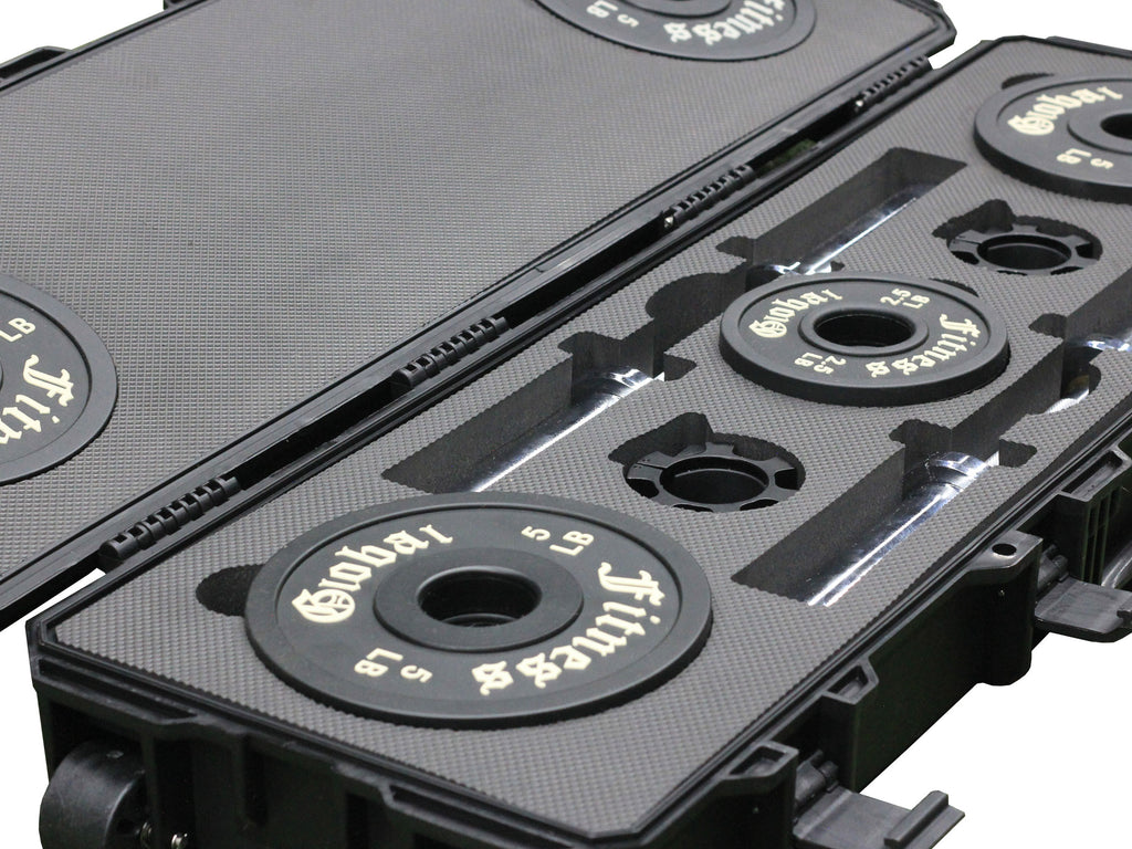 Global Fitness Pro-Style Urethane Olympic Dumbbell Set Open Case