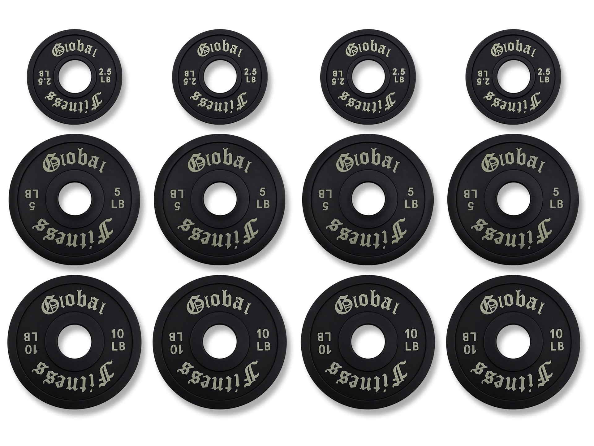 Expandable Global Fitness Pro-Style Urethane Olympic Dumbbell Set