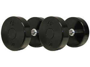 Factory photo of a New GP Industries Uni Lock Straight Handle Solid Head VM TPU Urethane Dumbbell Set 5 50 lbs