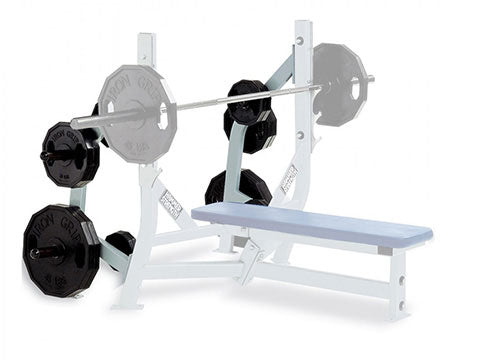 Factory photo of a Refurbished Hammer Strength Olympic Bench Weight Storage