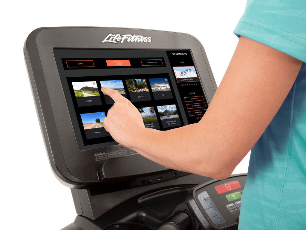 Factory photo of a Used Life Fitness 95T Discover SE Treadmill Console