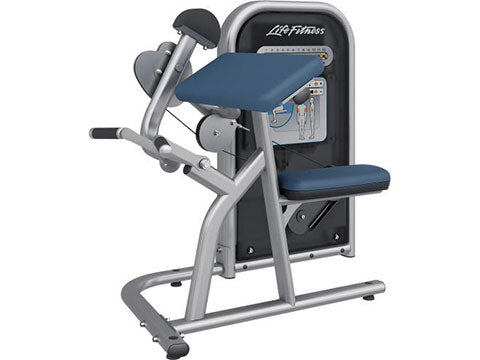Factory photo of a Refurbished Life Fitness Circuit Series Push Button Resistance Bicep Curl