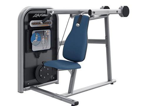 Factory photo of a Refurbished Life Fitness Circuit Series Push Button Resistance Shoulder Press