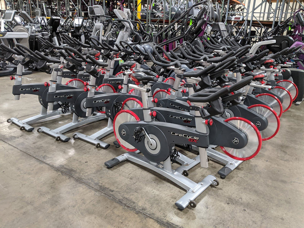 Life Fitness Lifecycle GX bikes in Global Fitness warehouse