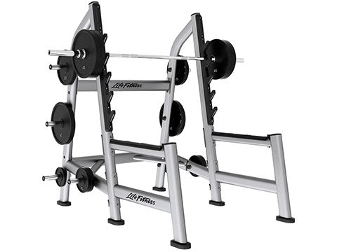 Factory photo of a Refurbished Life Fitness Signature Olympic Squat Rack