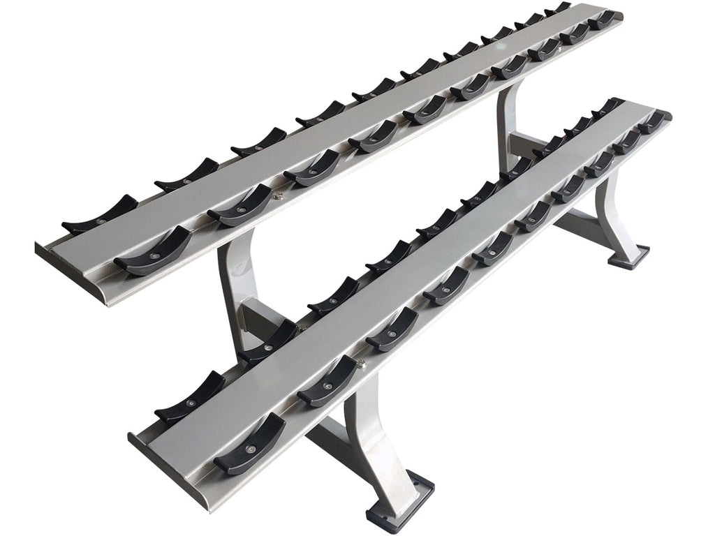 M-Fitness 2-Tier 10 Pair Dumbbell Rack Angle