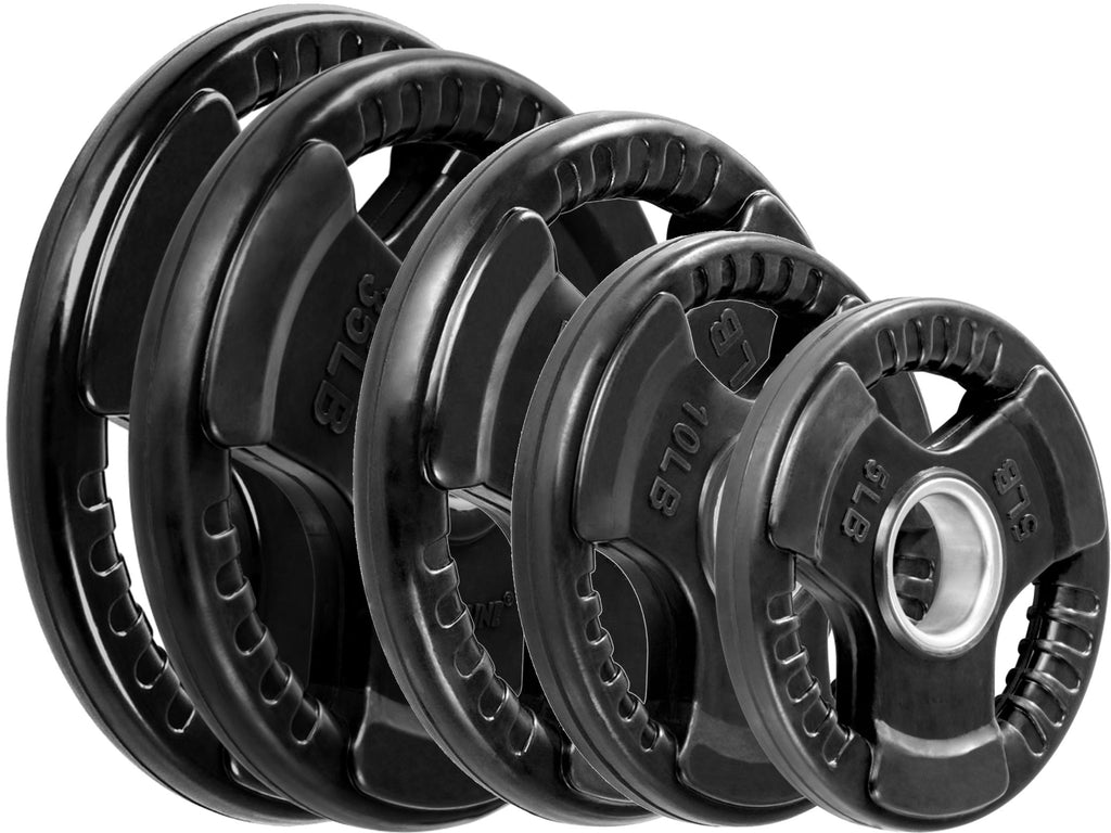 M-Fitness Textured Rubber Olympic Grip Plate Set