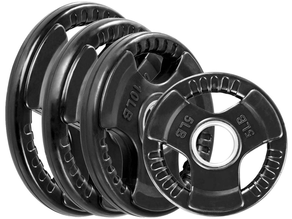 M-Fitness Textured Rubber Olympic Grip Plate Set