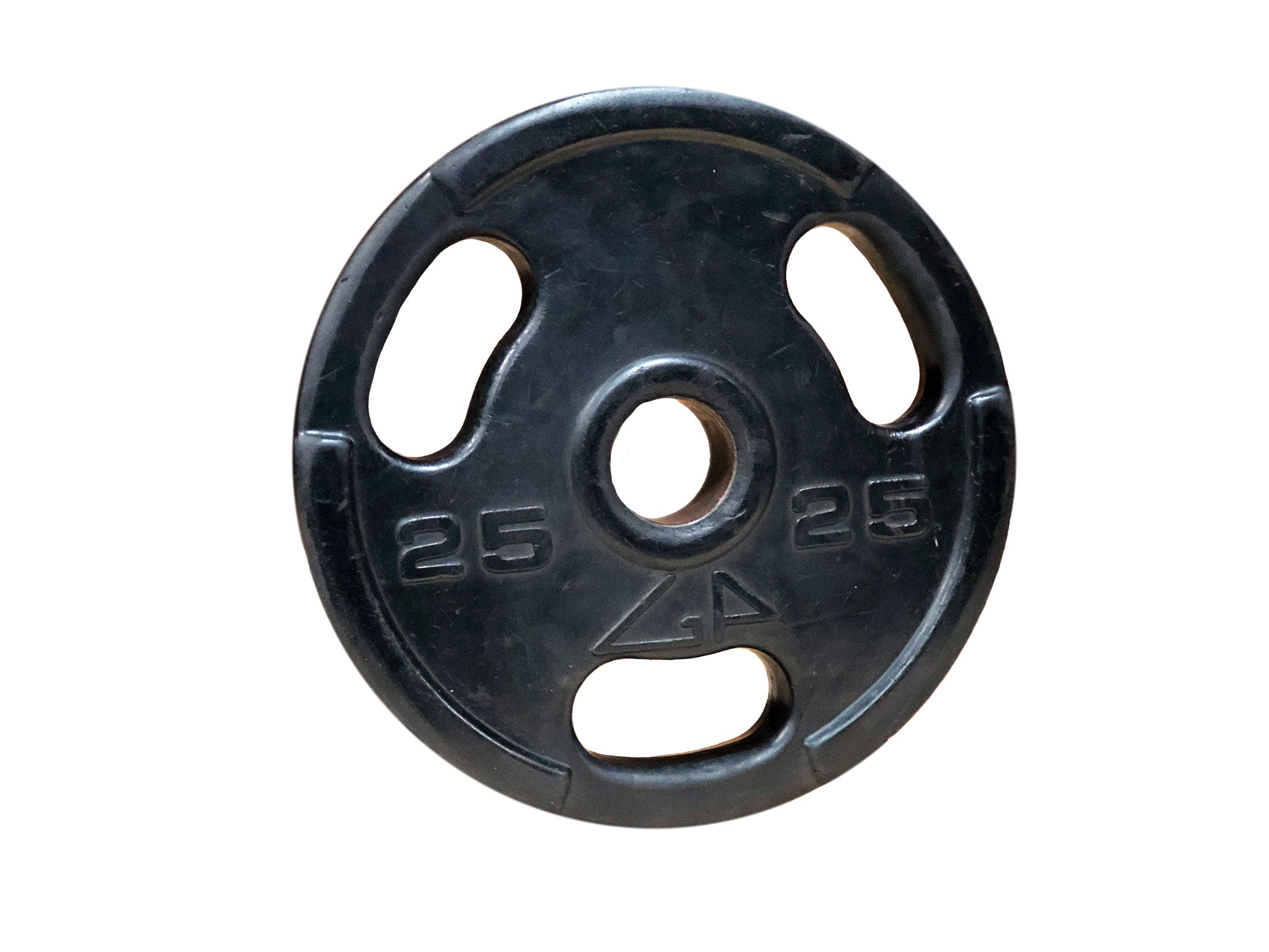 New GP Industries Urethane Oval 3-hole Olympic Grip Plate 25 lbs