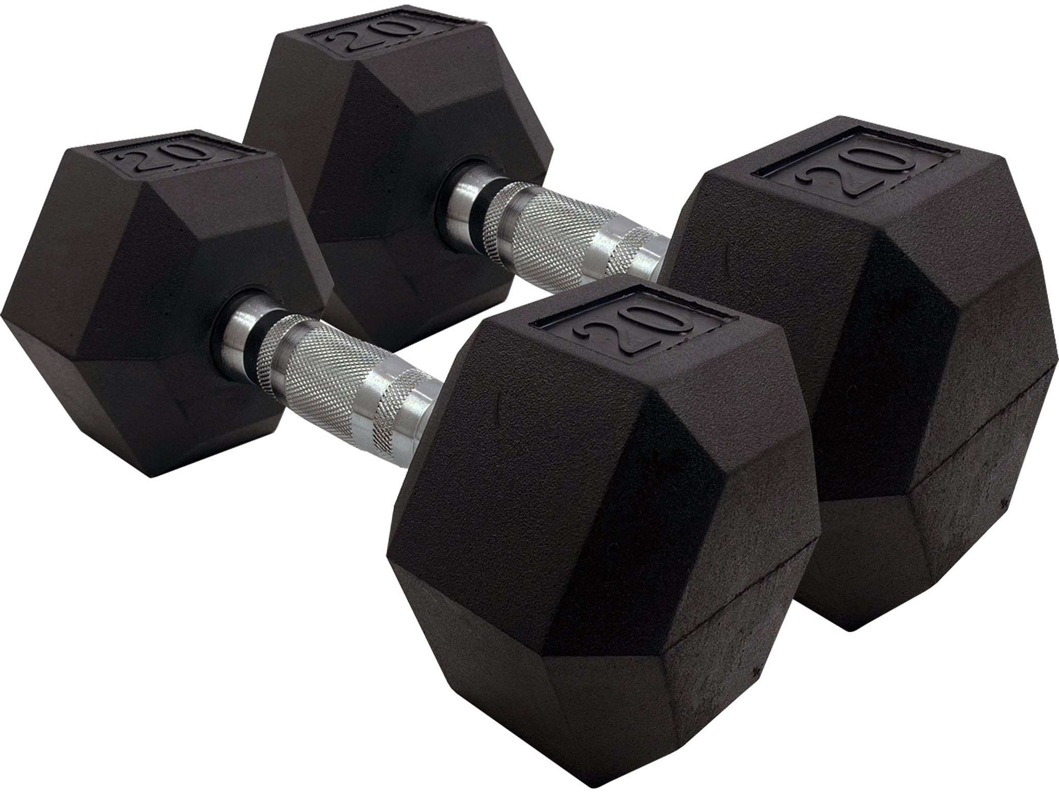 New Sportgear Rubber Hex Dumbbell Set 5-50 lbs Factory Warranty