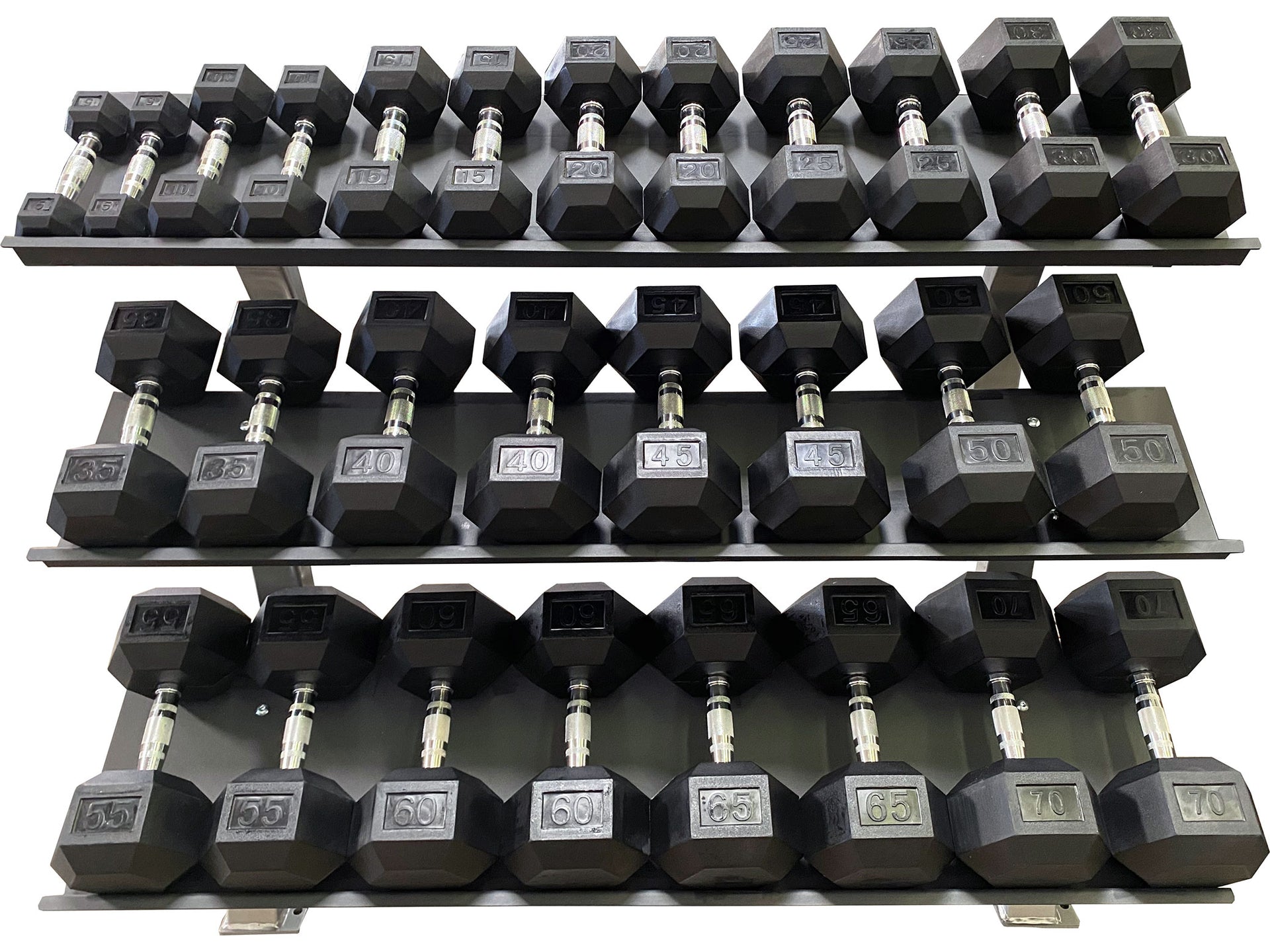 New Sportgear Rubber Hex Dumbbell Set 5 75lbs Factory Warranty