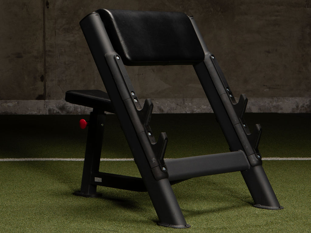 Sportgear Seated Preacher Curl Bench in Global Fitness Gym - Left