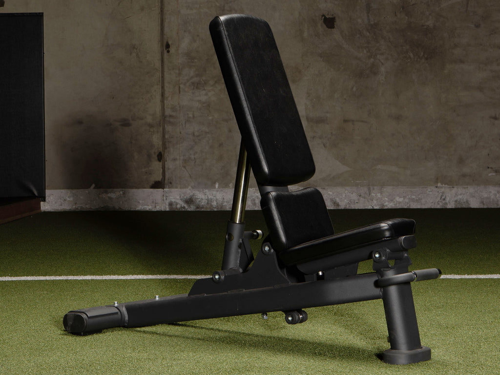 Black Sportgear 0-70 Adjustable Bench in the Global Fitness Gym - Up Position