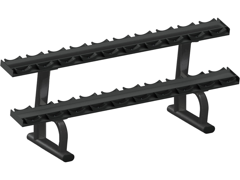 Black Sportgear 2-Tier 10-pair Dumbbell Rack