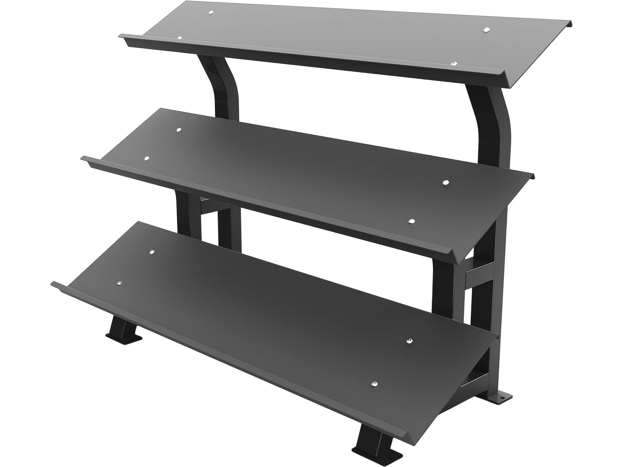 Sportgear 3 Tier Flat Tray Hex Dumbbell Rack - Black