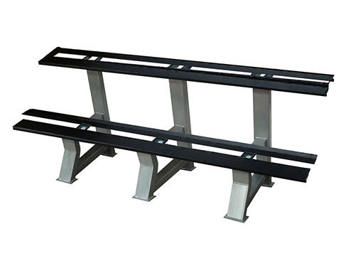 Factory photo of a New Sportgear Fitness 2 tier 10 pair Flat Tray Hex Dumbbell Rack