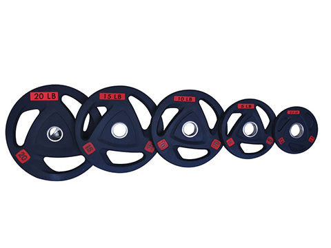 Factory photo of a New Sportgear Urethane TPU Olympic Grip Plate Set